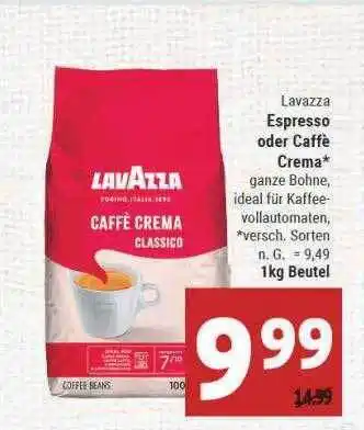 Marktkauf Lavazza espresso oder caffè crema Angebot