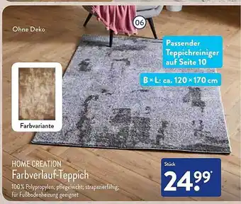 Aldi Nord Home creation farbverlauf-teppich Angebot