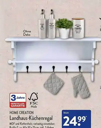 Aldi Nord Home creation landhaus-küchenregal Angebot