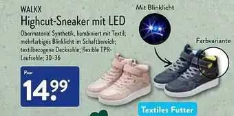 Aldi Nord Walkx highcut-sneaker mit led Angebot