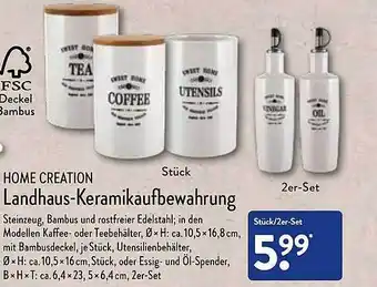 Aldi Nord Home creation landhaus-keramikaufbewahrung Angebot