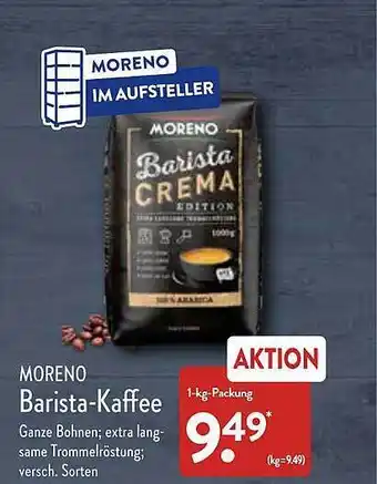 Aldi Nord Moreno barista-kaffee Angebot