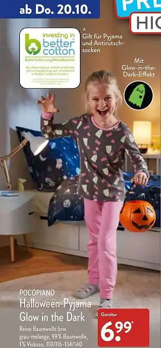 Aldi Nord Pocopiano halloween-pyjama glow in the dark Angebot