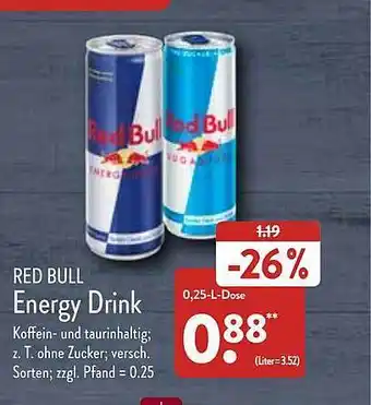 Aldi Nord Red bull energy drink Angebot