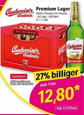 Norma Budweiser premium lager Angebot