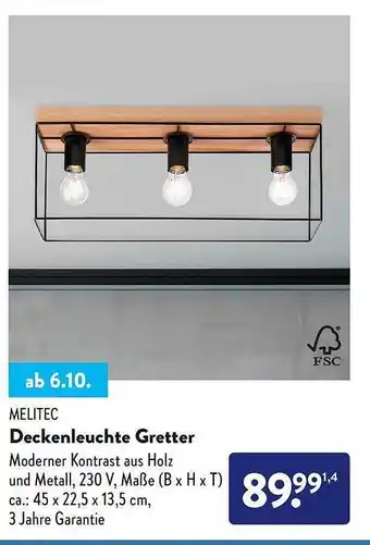 Aldi Nord Melitec deckenleuchte gretter Angebot