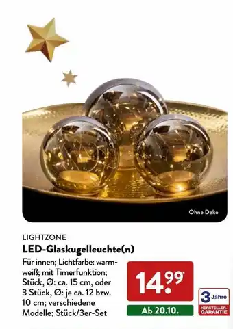 Aldi Nord Lightzone led-glaskugelleuchte(n) Angebot