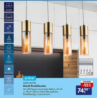 Aldi Süd Globo lighting metall-pendelleuchte Angebot