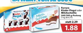 Combi Ferrero Kinder Pingui oder Milchschnitte 240/280g Angebot