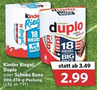 Combi Kinder Riegel, Duplo oder Schoko Bons 300-378g Angebot