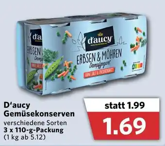 Combi D'aucy Gemüsekonserven 3x110g Angebot