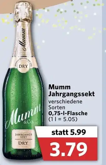 Combi Mumm Jahrgangssekt 0,75 L Angebot