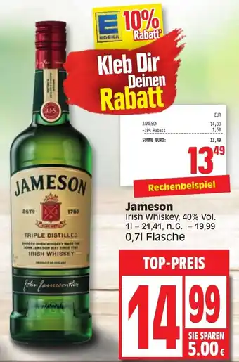 Edeka Jameson Irish Whiskey 0,7L Flasche Angebot