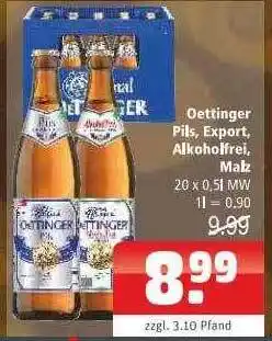 Getränkehaus Oettinger pils, exportalkoholfrei, malz Angebot