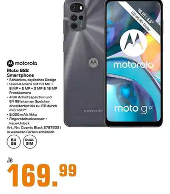 Saturn Motorola moto g22 smartphone Angebot