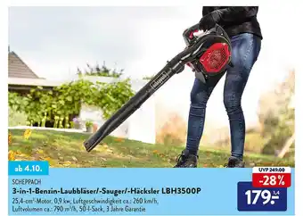 Aldi Süd Scheppach 3in1-benzin-laubbläser -sauger -häcksler lbh3500p Angebot