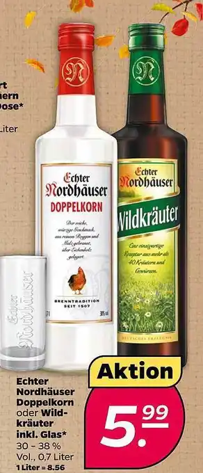 NETTO Echter nordhäuser doppelkorn oder wildkräuter inkl. glas Angebot