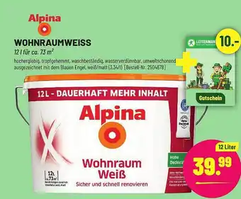 Leitermann Baumarkt Alpina wohnraumweiss Angebot