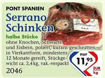 Recke Fleischwaren Pont spanien serrano schinken Angebot