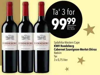 CITTI Markt KWV Roodeberg Cabernet Sauvignon Merlot Shiraz 3 x 0,75 Liter Angebot