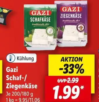 Lidl Gazi Schaf- / Ziegenkäse 200/180 g Angebot