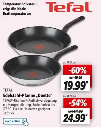 Lidl Tefal Edelstahl-Pfanne „Duetto“ Angebot