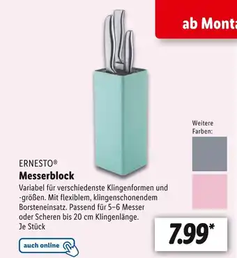 Lidl Ernesto Messerblock Angebot