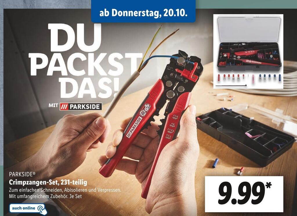 Parkside CrimpzangenSet, 231teilig Angebot bei Lidl