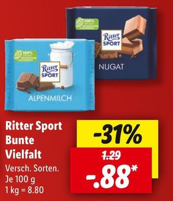 Lidl Ritter sport bunte vielfalt Angebot