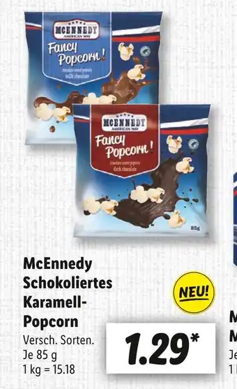 Lidl McEnnedy Schokoliertes Karamell- Popcorn 85 g Angebot