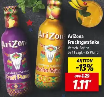 Lidl AriZona Fruchtgetränke 1 l Angebot