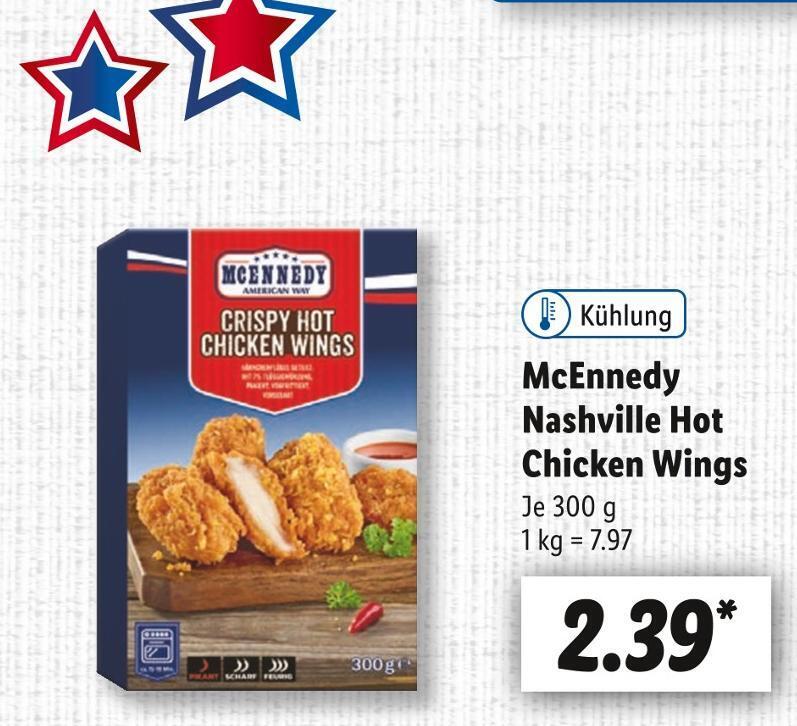 McEnnedy Nashville Hot Chicken Wings 300 g Angebot bei Lidl