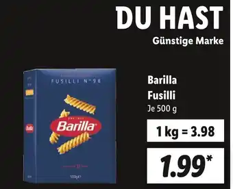 Lidl Barilla Fusilli 500 g Angebot