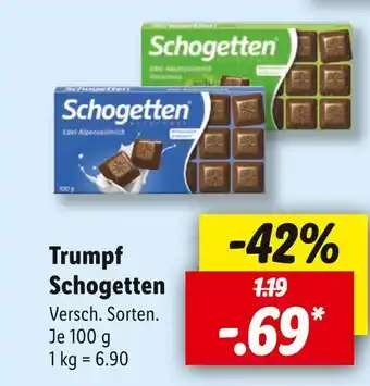 Lidl Trumpf Schogetten Schokolade 100 g Angebot