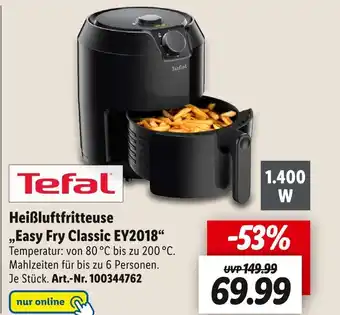 Lidl Tefal Heißluftfritteuse ,,Easy Fry Classic EY2018" Angebot