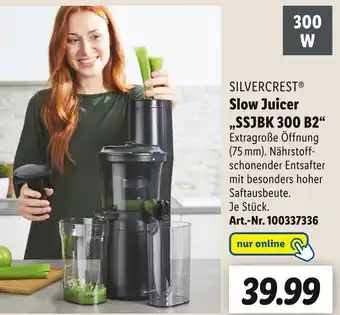 Lidl Silvercrest Slow Juicer ,,SSJBK 300 B2" Angebot