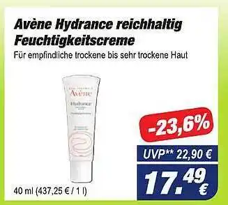 Easy Apotheke Avène hydrance reichhaltig feuchtigkeitscreme Angebot