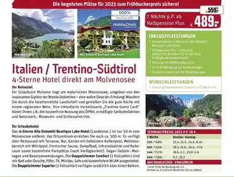 REWE Reisen Italien-trentino-südtirol Angebot