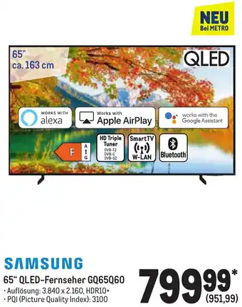 METRO Samsung 65" QLED Fernseher GQ65Q60 Angebot