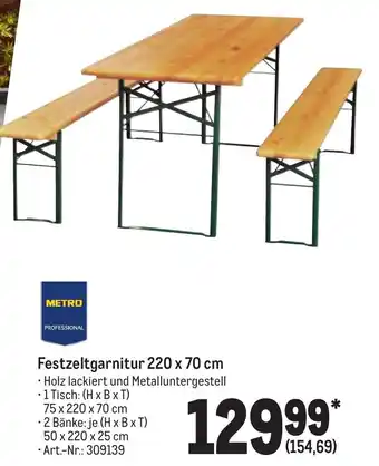 METRO Metro Professional Festzeltgarnitur 220 x 70 cm Angebot