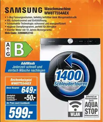 Expert Samsung waschmaschine ww8tt554aex Angebot