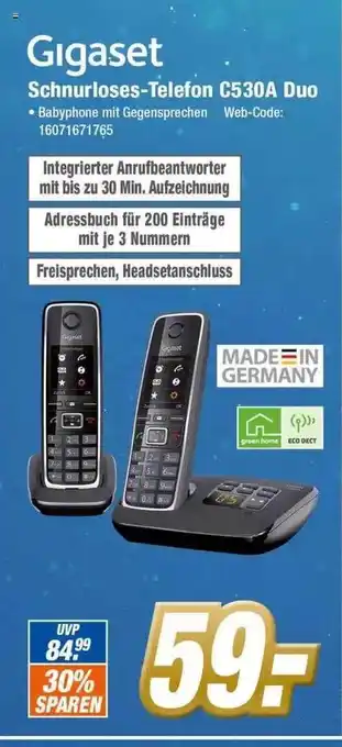 Expert Klein Gigaset schnurloses-telefon c530a duo Angebot