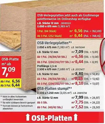 Bauhaus Osb-verlegeplatten Angebot