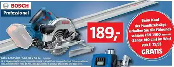 Bauhaus Akku-kreissäge gks 18v-57 g bosch Angebot