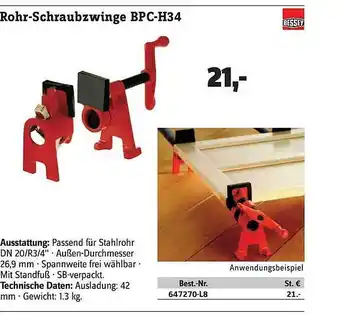 Conrad Bessey rohr-schraubzwinge bpc-h34 Angebot