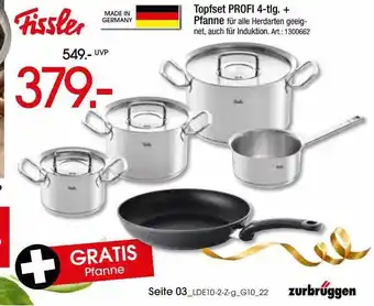 Zurbrüggen Topfset profi 4-tlg. + pfanne fissler Angebot