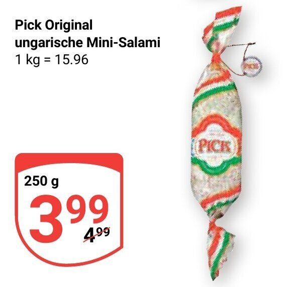 Pick Original ungarische MiniSalami 250 g Angebot bei Globus