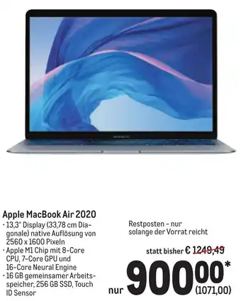 METRO Apple MacBook Air 2020 Angebot