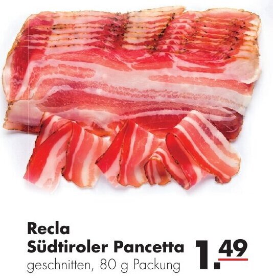 Recla Südtiroler Pancetta 80 g Packung Angebot bei Handelshof