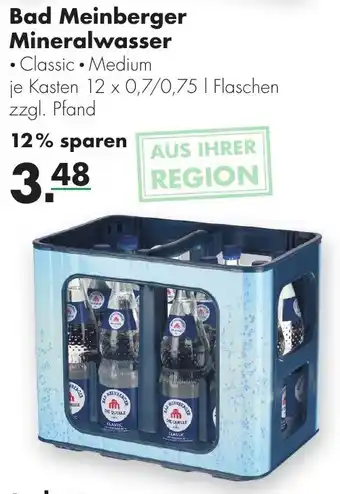 Handelshof Bad Meinberger Mineralwasser 12x0,7/0,75 L Angebot